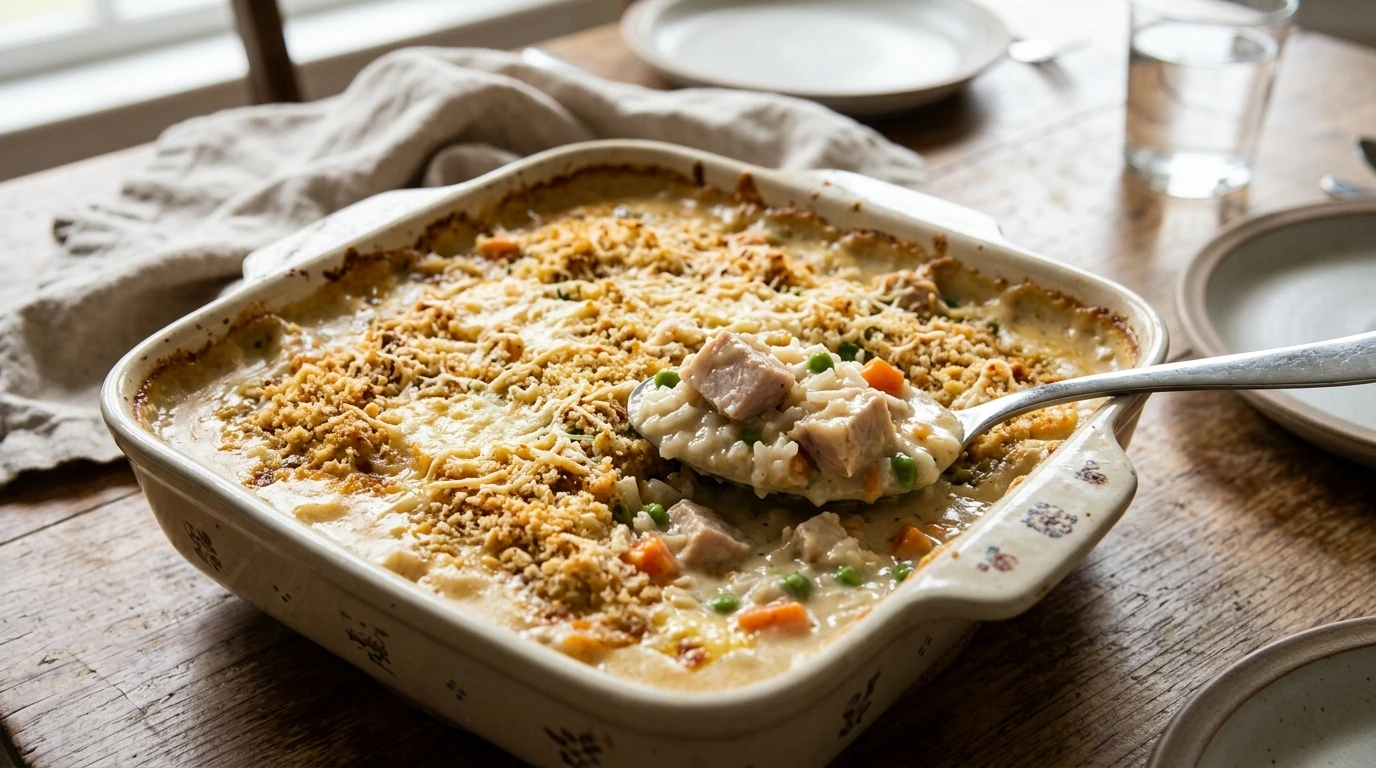 Creamy Turkey and Rice Casserole (Easy Leftovers)